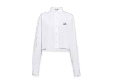 MIU MIU Women's Cropped Poplin Shirt "White"