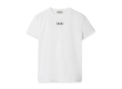 MIU MIU Embroidered Cotton Jersey T-Shirt "White"