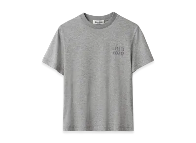 MIU MIU Cotton T-Shirt "Grey"