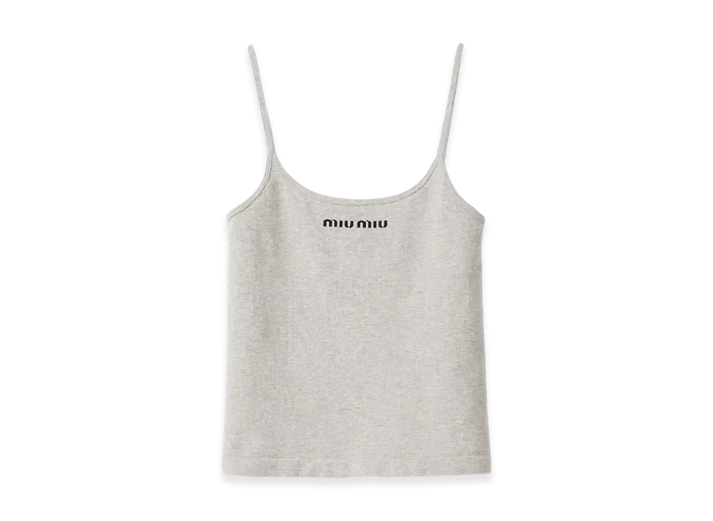 MIU MIU Seamless Melange Top "Grey"