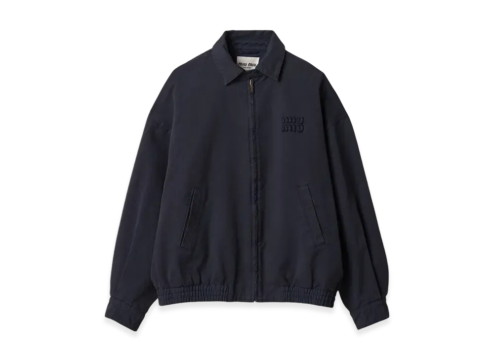 MIU MIU Gabardine Blouson Jacket "Blue"