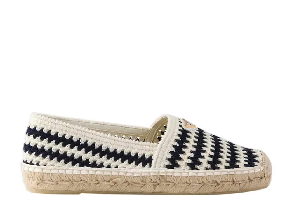 プラダ ウィメンズ クロシェ エスパドリーユ "ネイビー"