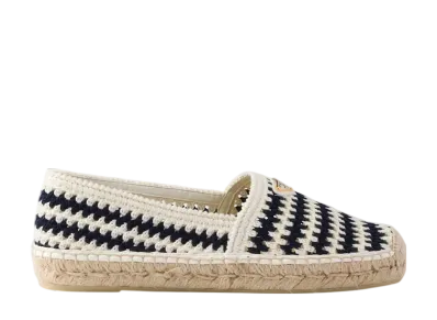 PRADA Women's Crochet Espadrilles "Navy"