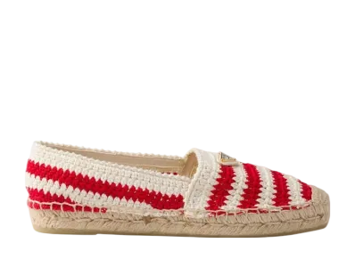 PRADA Women's Crochet Espadrilles "Red"