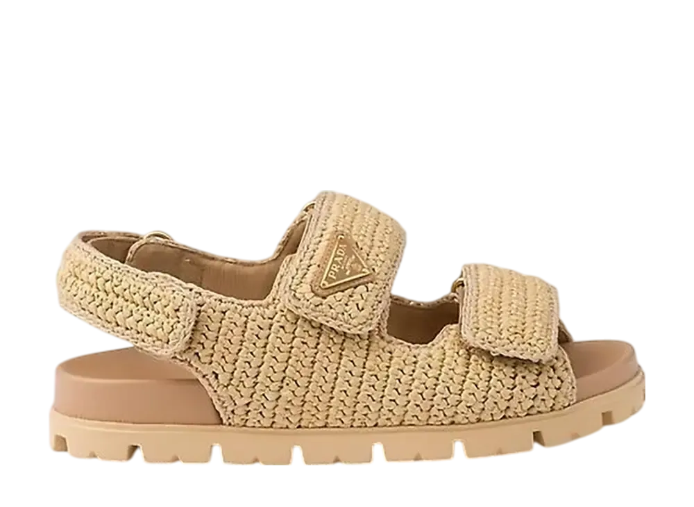 プラダ ウィメンズ クロシェ サンダル "ナチュラル"