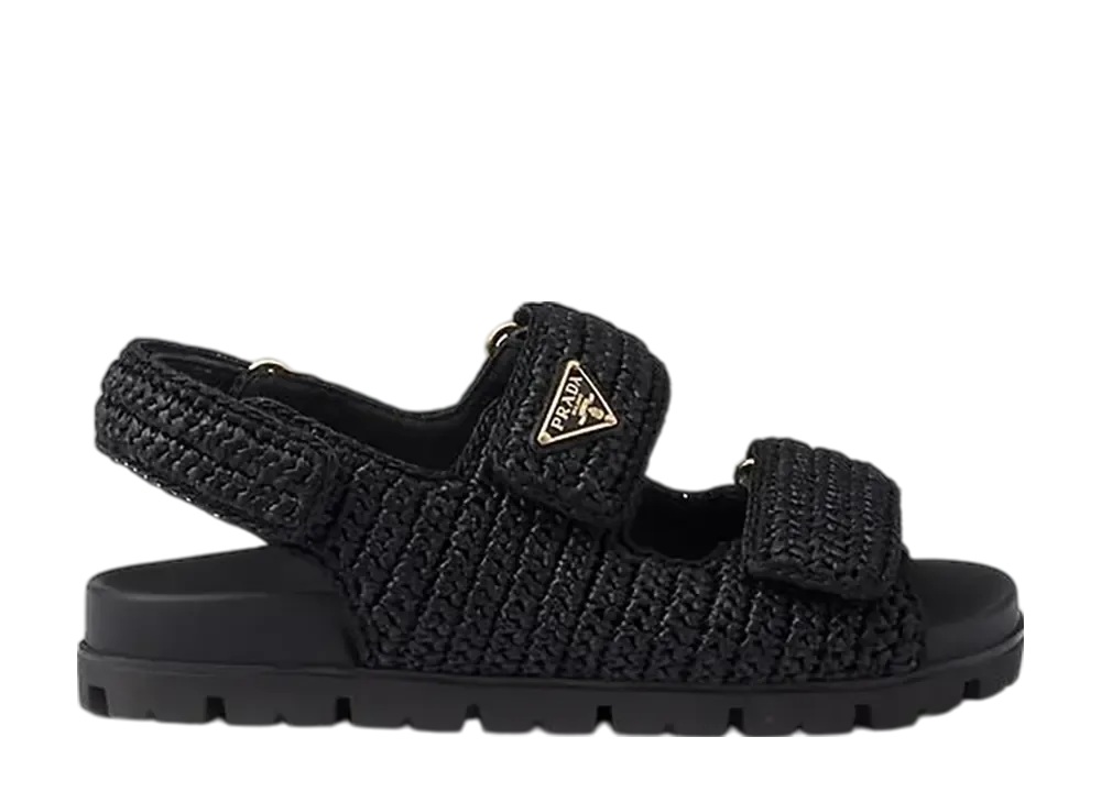 プラダ ウィメンズ クロシェ サンダル "ブラック"