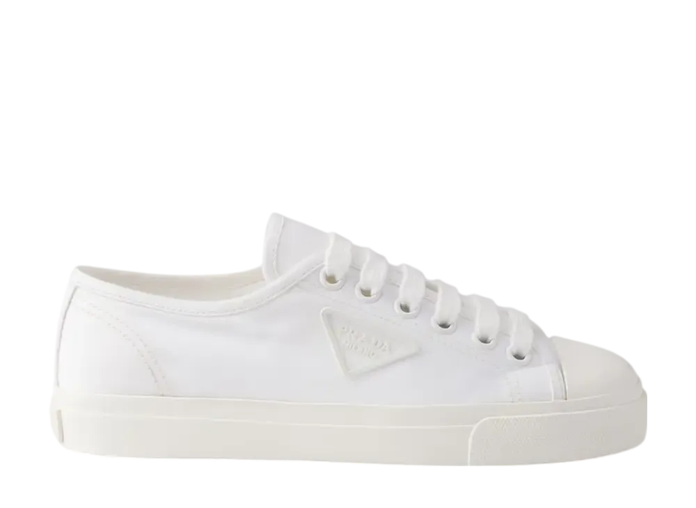 プラダ ウィメンズ コットンギャバジン スニーカー "ホワイト"