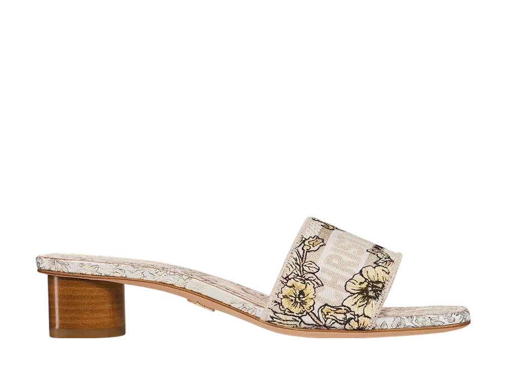 Dior Women's Dway Heel Slide Millefiori Unicorn Embroidered