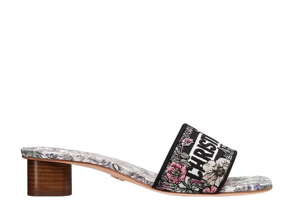 Dior Women's Dway Heel Slide Millefiori Unicorn Embroidered