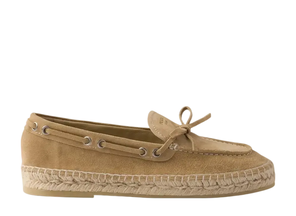 プラダ ウィメンズ スエード エスパドリーユ "ベージュ"
