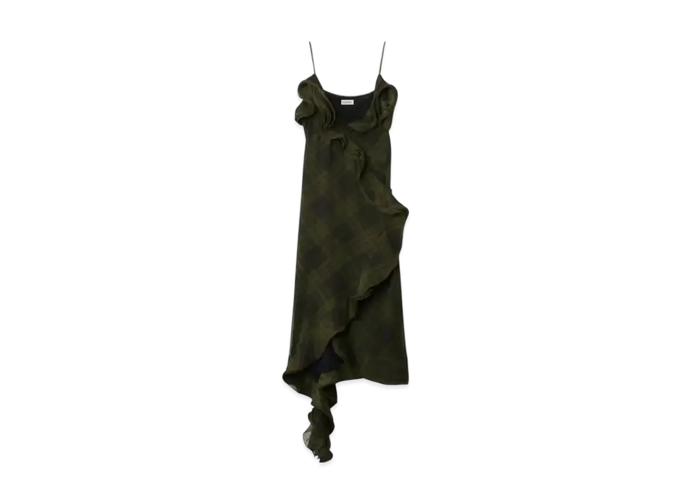 Burberry Check Silk Wrap Dress "Oil"