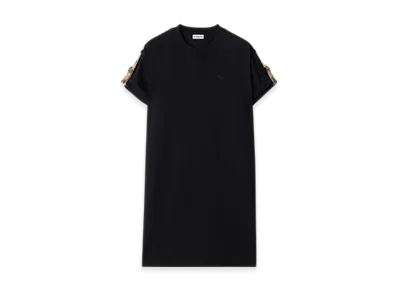 Burberry Check Trim Cotton T-shirt Dress "Black"