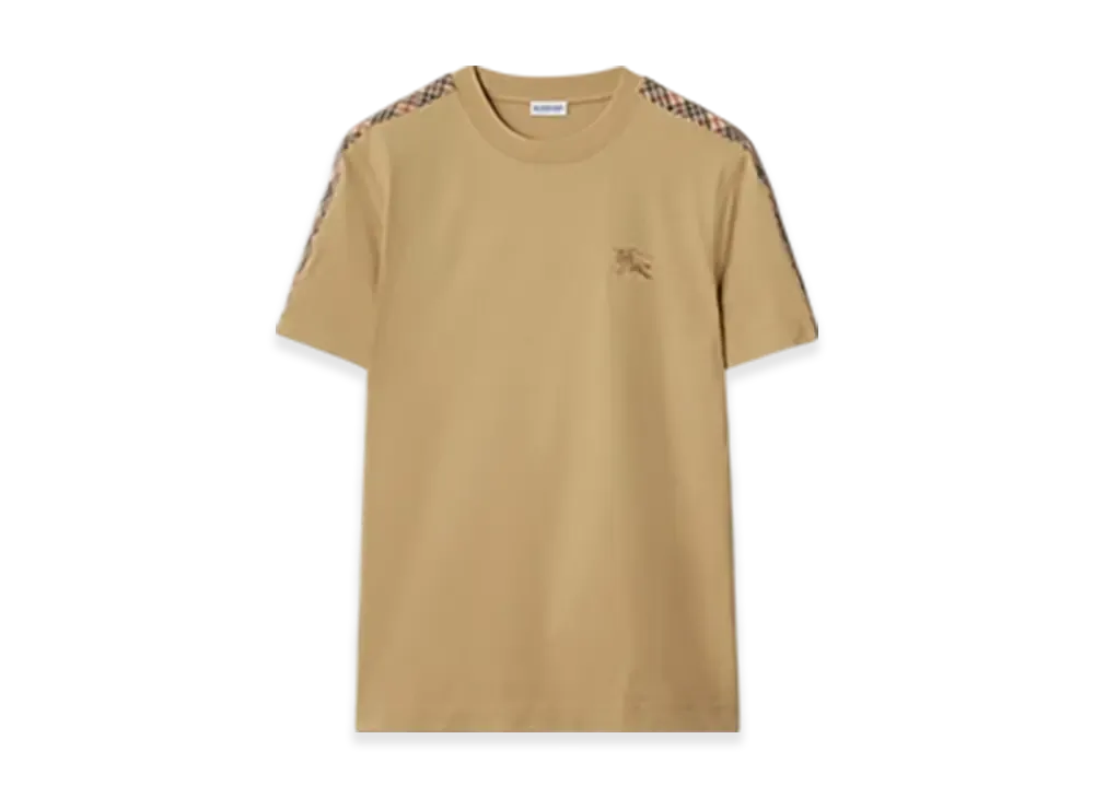 BURBERRY★チェック柄コットンTシャツ バーバリー チェックトリム コットン Tシャツ 