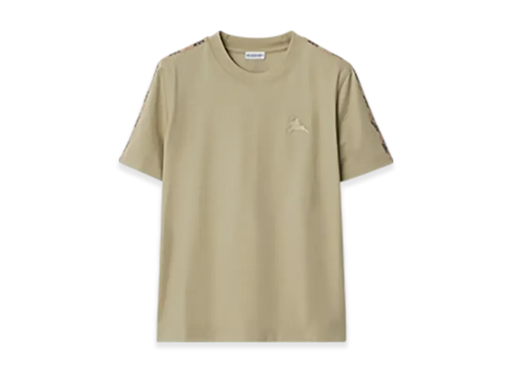 Burberry Check Trim Cotton T-shirt "Skylark"