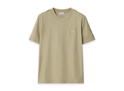 Burberry Check Trim Cotton T-shirt "Skylark"