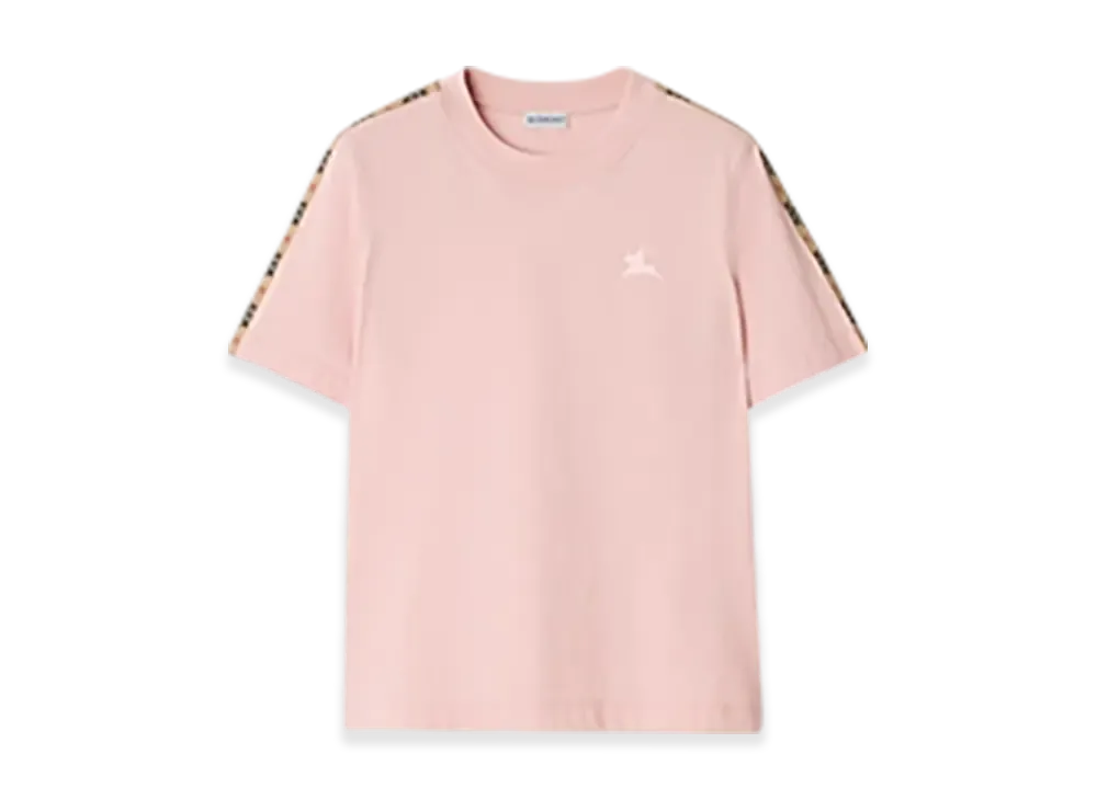 Burberry Check Trim Cotton T-shirt "Bouquet"