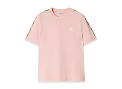 Burberry Check Trim Cotton T-shirt "Bouquet"