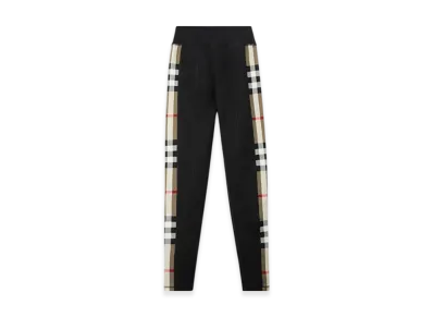 Burberry Check Trim Stretch-jersey Leggings "Black"