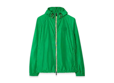 Burberry Check Trim Nylon Hooded Jacket "Caterpillar Green"