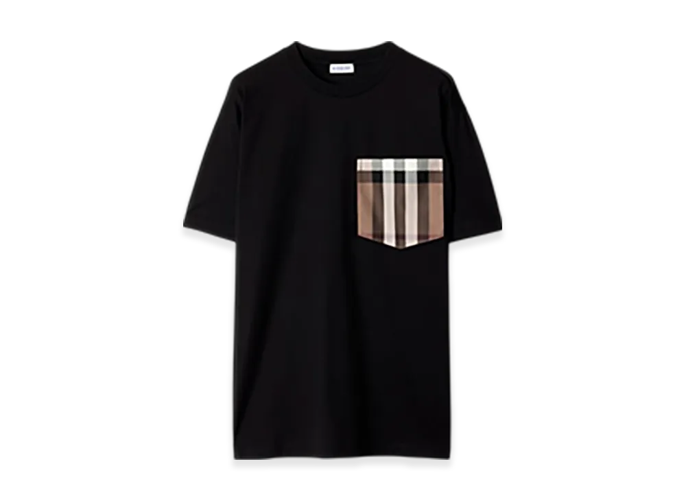 Burberry Check Pocket Cotton T-shirt "Black"