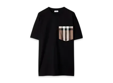 Burberry Check Pocket Cotton T-shirt "Black"