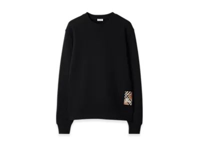 Burberry Check Label Cotton Sweatshirt "Black"