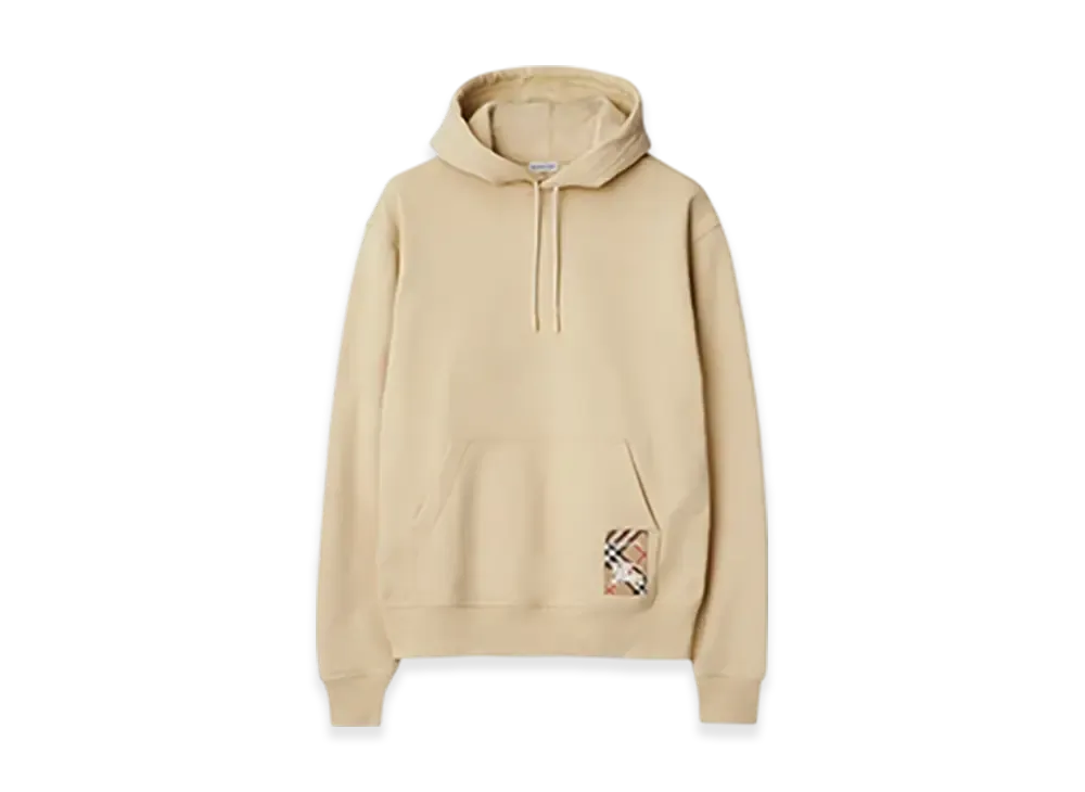 Burberry Check Label Cotton Hoodie "Nutmeg"