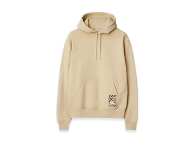 Burberry Check Label Cotton Hoodie "Nutmeg"