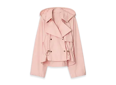 Burberry Tropical Gabardine Hooded Trench Jacket "Flora"