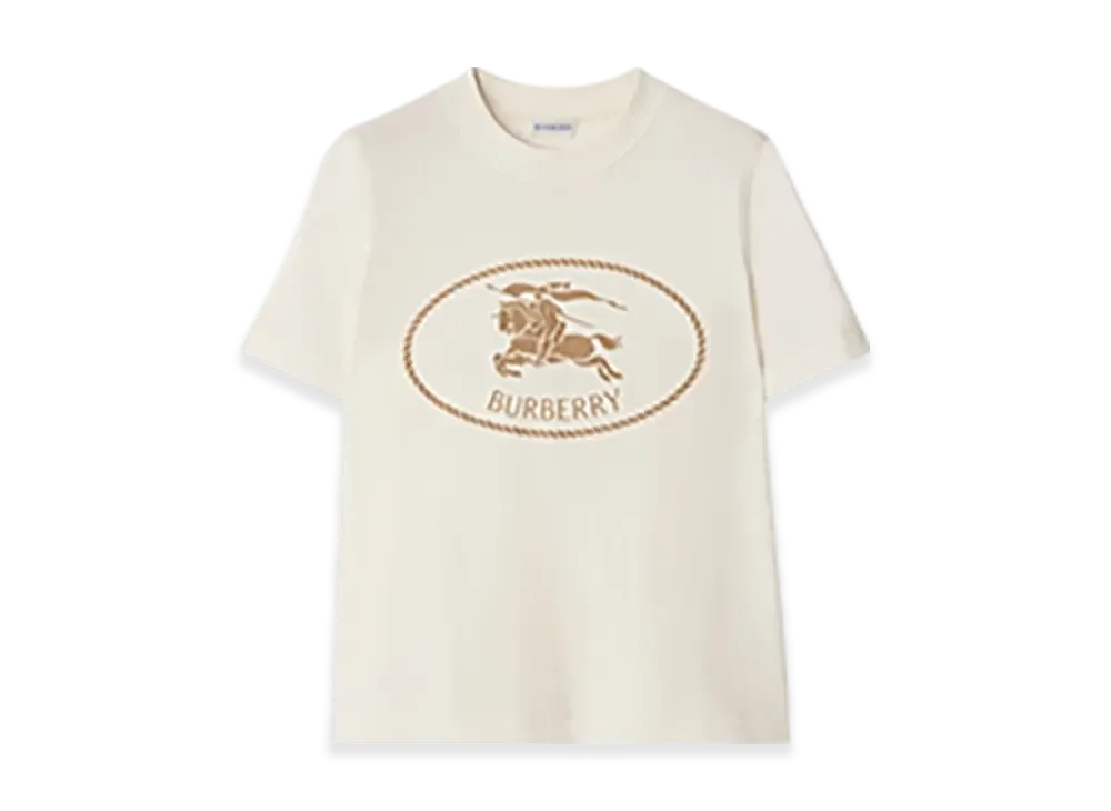 Burberry Night Stamp Cotton T-shirt "Chalk"