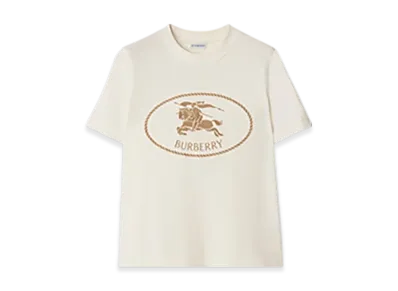 Burberry Night Stamp Cotton T-shirt "Chalk"