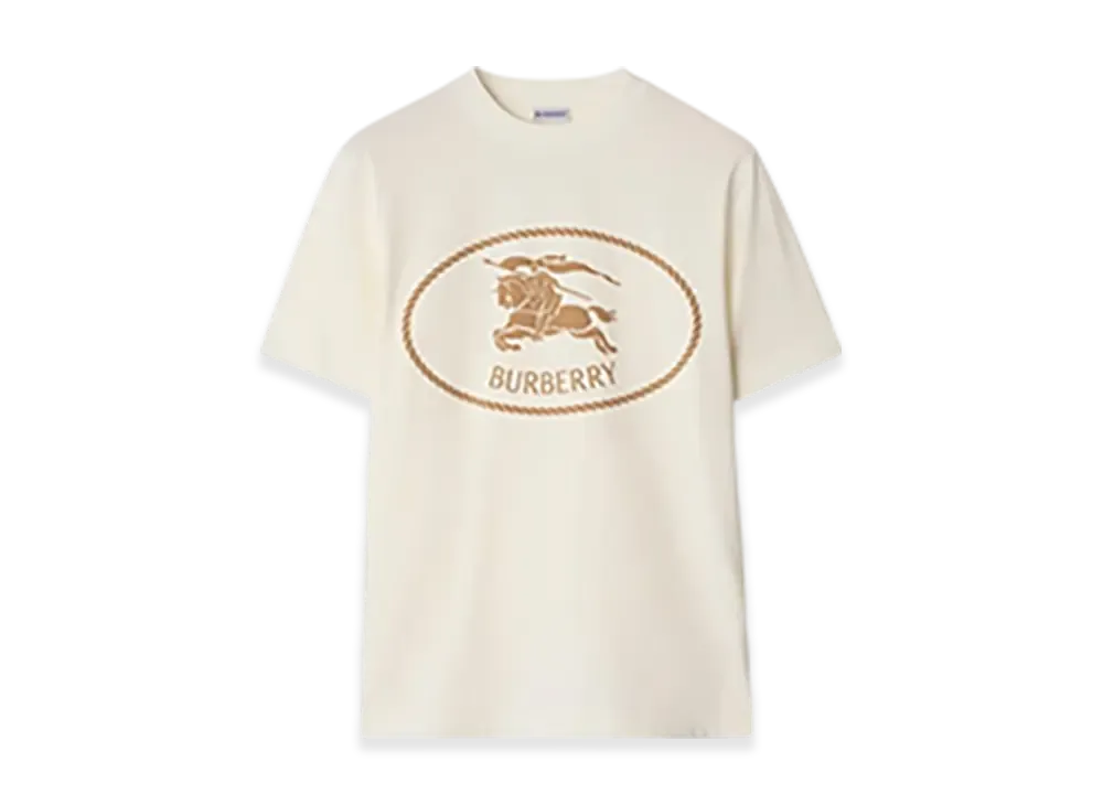 Burberry Night Stamp Cotton T-shirt "Chalk"