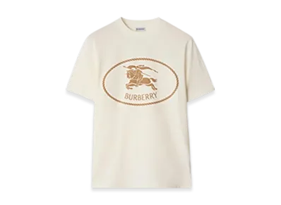 Burberry Night Stamp Cotton T-shirt "Chalk"