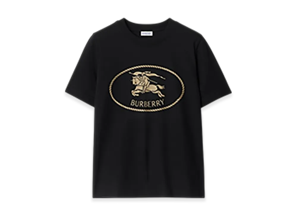 Burberry Night Stamp Cotton T-shirt "Black"