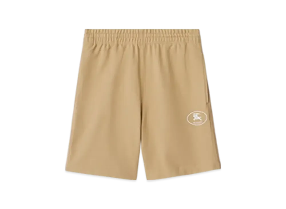 Burberry Night Stamp Cotton Shorts "Flax"
