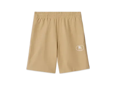 Burberry Night Stamp Cotton Shorts "Flax"
