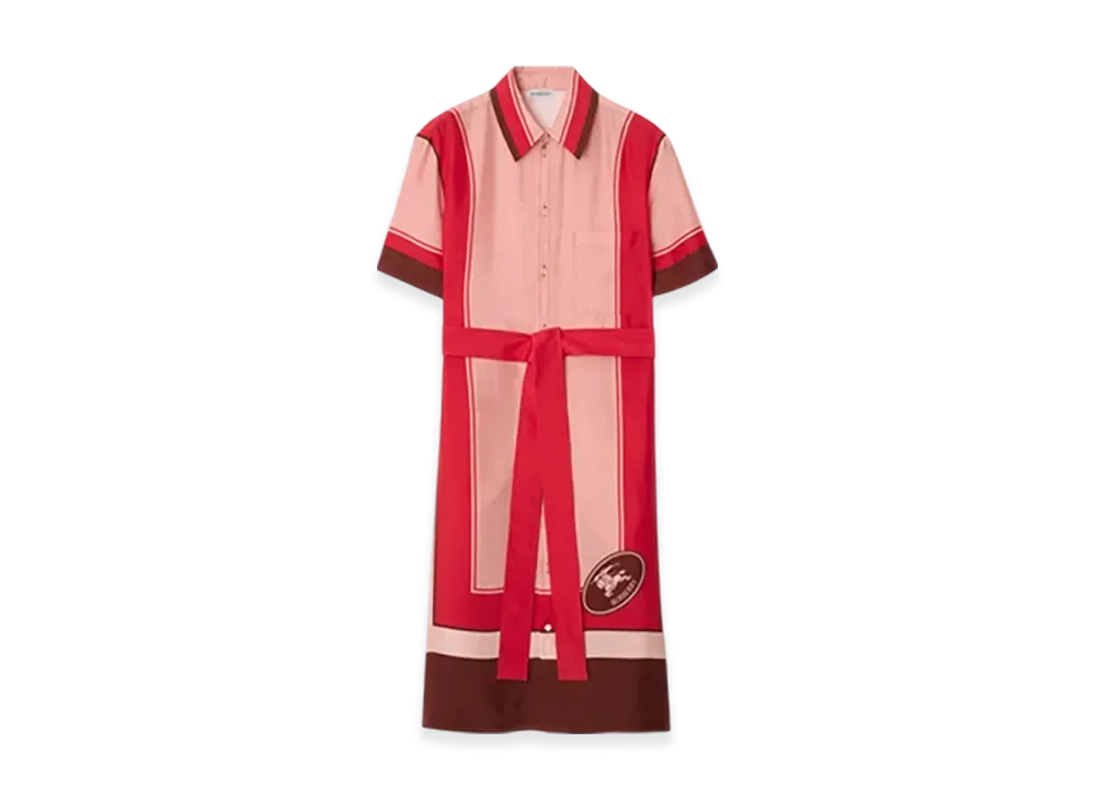 Burberry Night Stamp Box Silk Shirt Dress "Box"