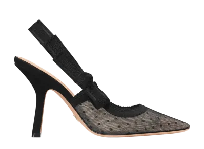 Dior Women's J'Adior Slingback Pumps Mesh & Plumetis "Black"