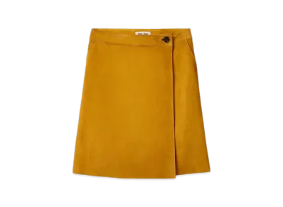 MIU MIU Women's Suede Wraparound Skirt "Whiskey"