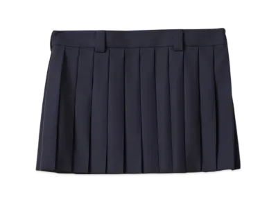 MIU MIU Pleated Batavia Mini Skirt "Blue"