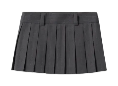 MIU MIU Pleated Pinstripe Skirt "Slate Grey"