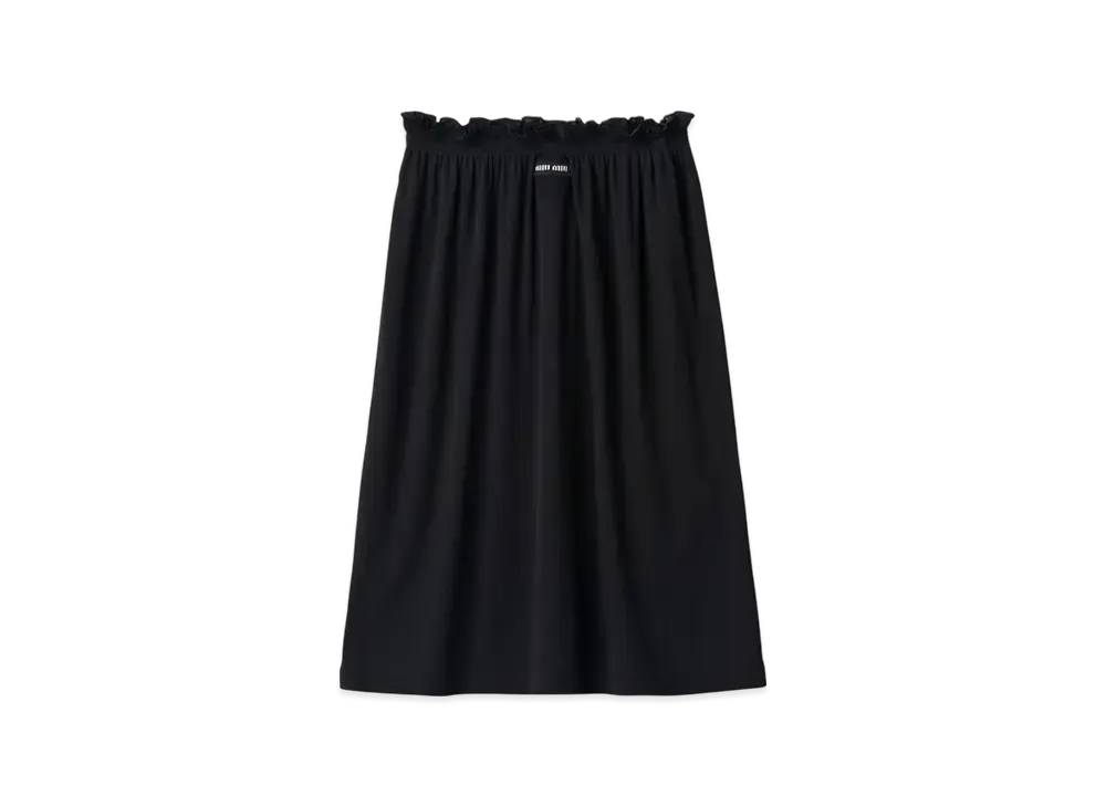 MIU MIU Ribbed Knit Jersey Skirt "Black"