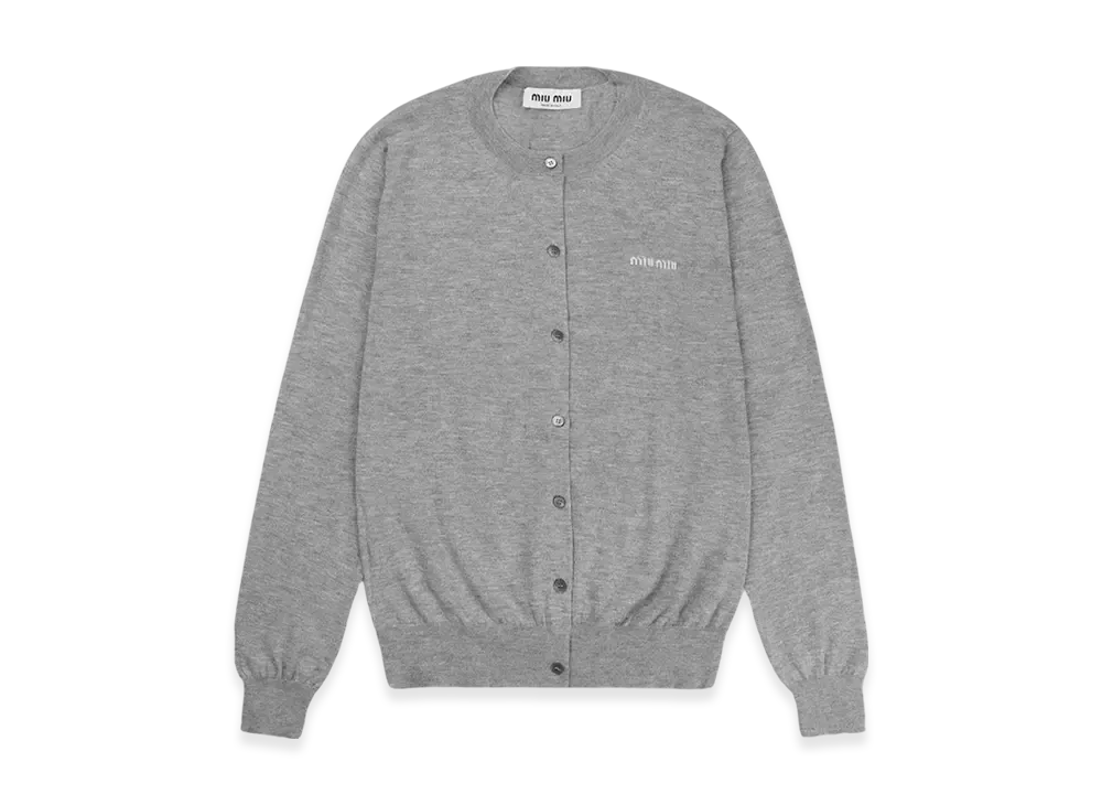 MIU MIU Women's Cashmere Silk Knit Cardigan "Grey"