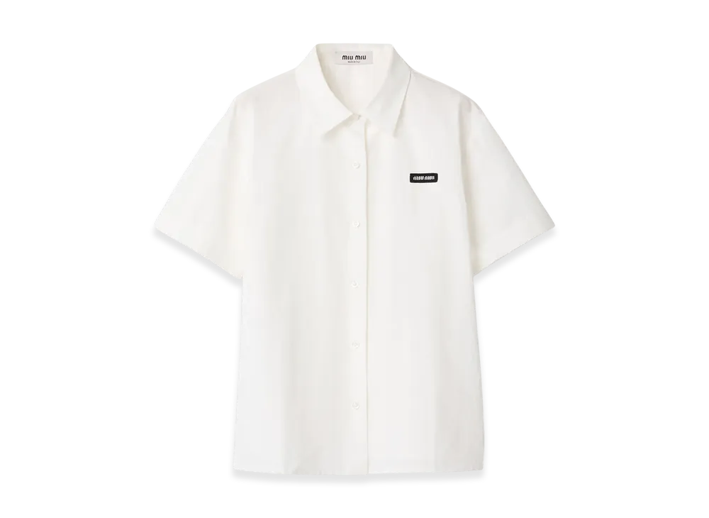 MIU MIU Women's Slubbed Poplin Shirt "White"