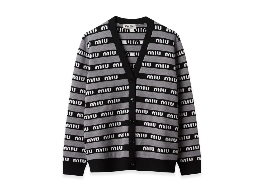 MIU MIU Women's Wool Cardigan "Black"
