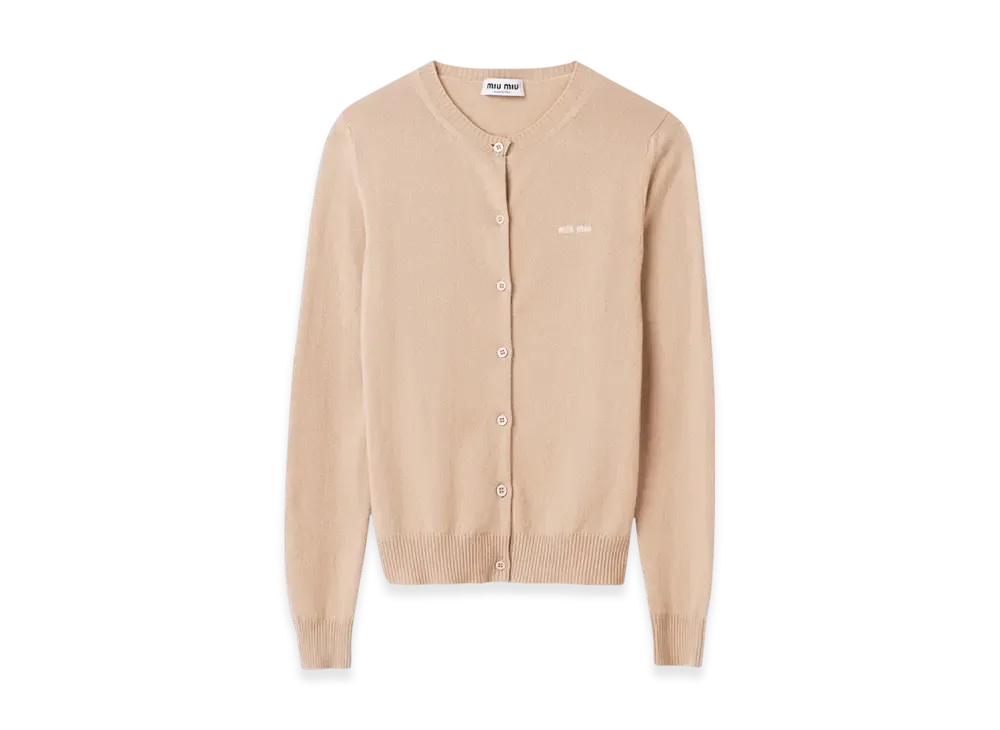 MIU MIU Women's Cashmere Knit Cardigan "Albino White"