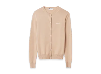 MIU MIU Women's Cashmere Knit Cardigan "Albino White"