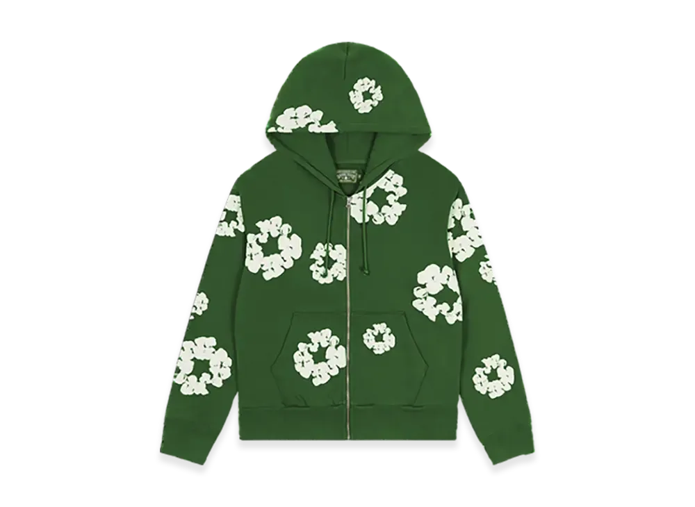 DENIM TEARS Cotton Wreath Zip Hoodie "Green"