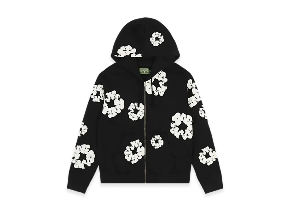 DENIM TEARS Cotton Wreath Zip Hoodie "Black"
