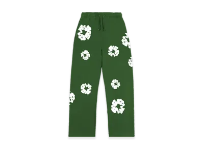 DENIM TEARS Cotton Wreath Baggy Sweatpants "Green"